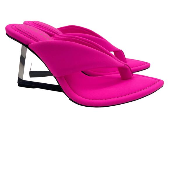 Good American Clear Wedge Sandals Size 5 Hot Pink 002 GA077N-X - Picture 5 of 6